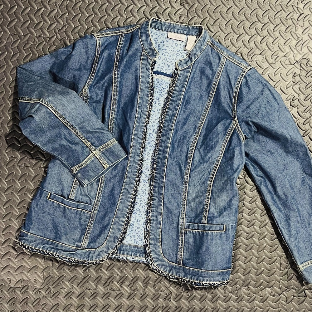 Ruffle Hem Denim Jacket